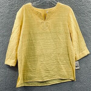 Alfred Dunner Womens Tunic Top 14 Lightweight Textured Classic Resort Relaxed